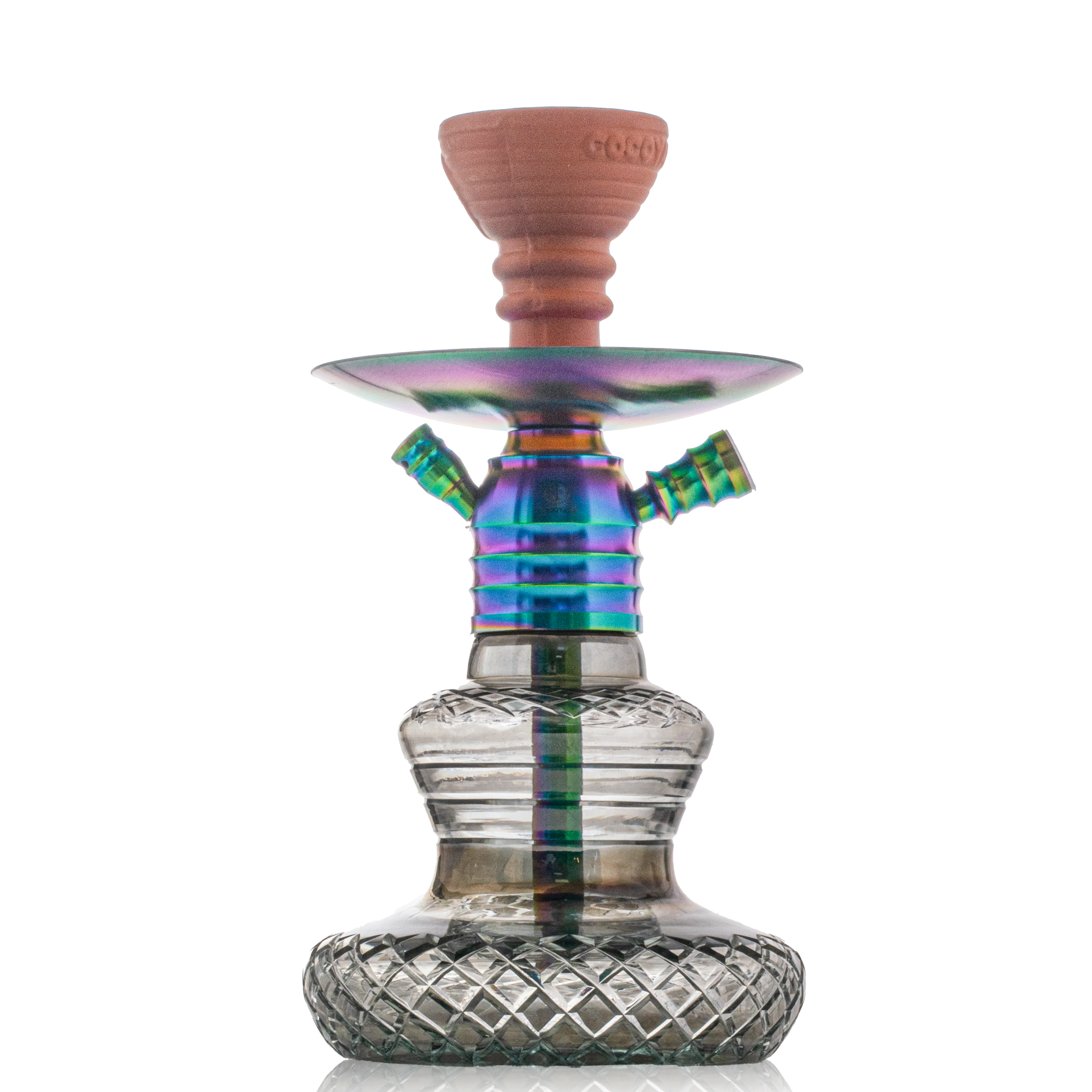 COCOYAYA X4 Hookah - Rainbow Stem & Grey Base