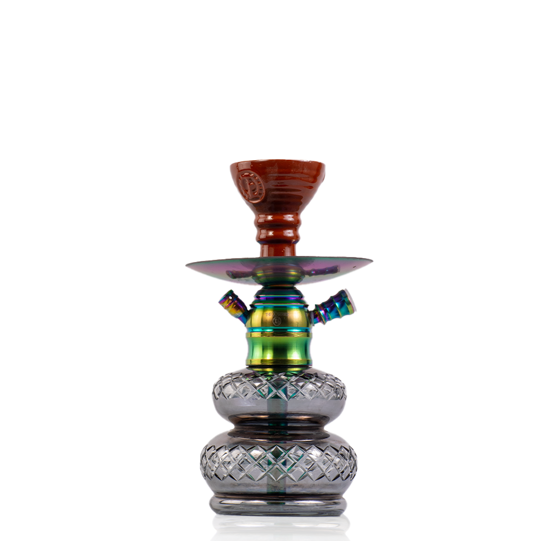 COCOYAYA X6 Hookah - Rainbow Stem & Grey Base