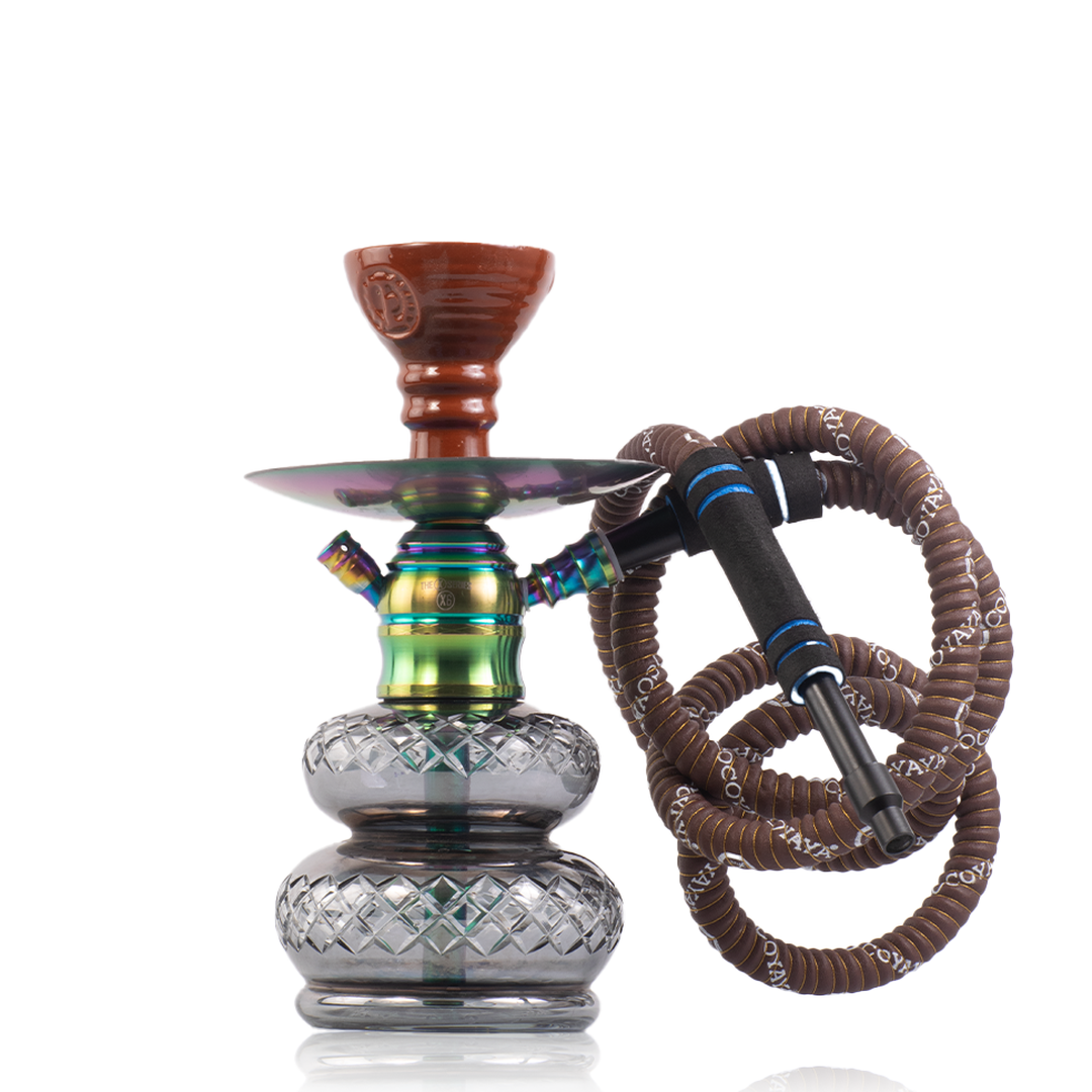 COCOYAYA X6 Hookah - Rainbow Stem & Grey Base