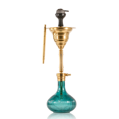 COCOYAYA Yara Hookah with Bag - Gold Stem & Emerald Green Base