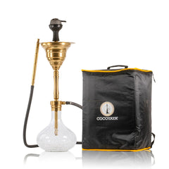 Cocoyaya Yara - 29 Inch Gold Transparent Base Hookah with Bag
