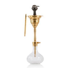 COCOYAYA Yara Hookah with Bag - Gold Stem & Transparent Base