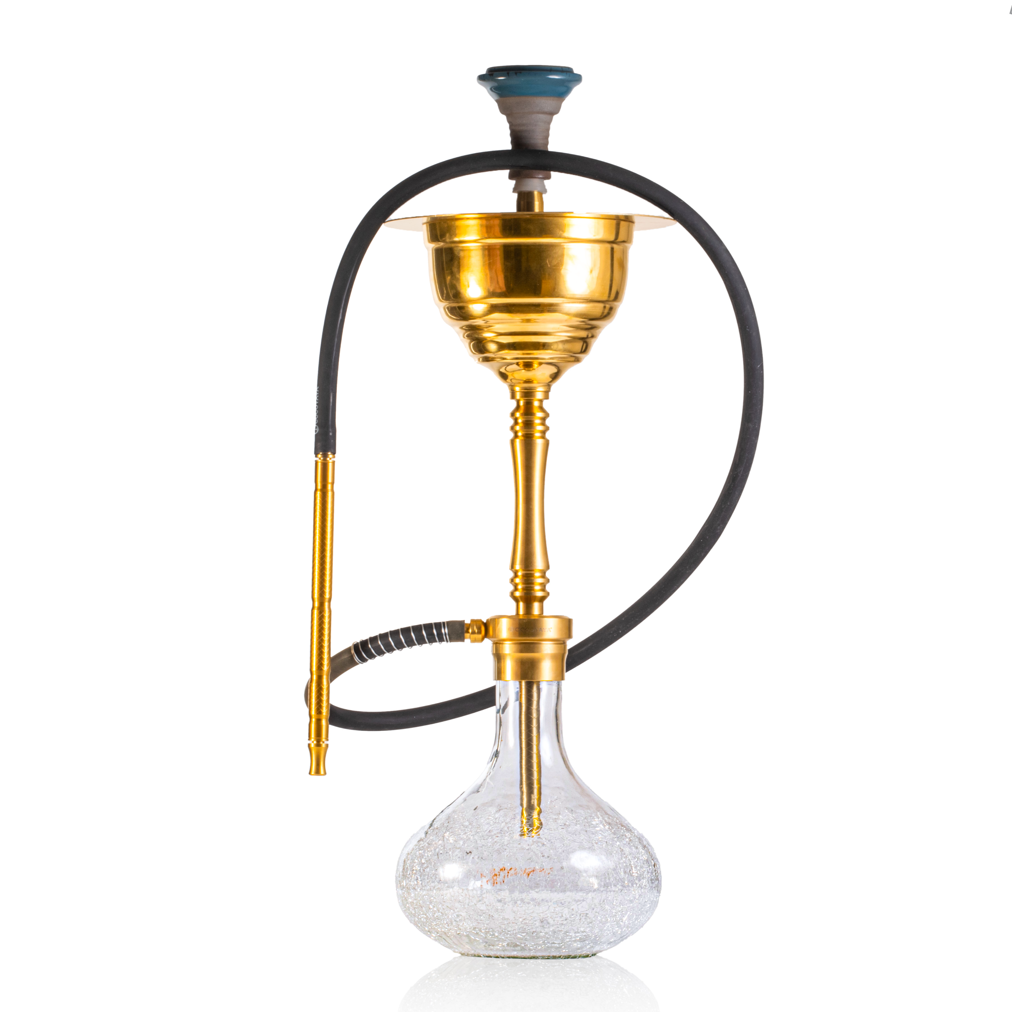 COCOYAYA Yara Hookah - Golden Stem (Transparent Base)